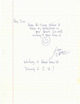 Tupac Shakur Hand Written Love Letter (JSA)